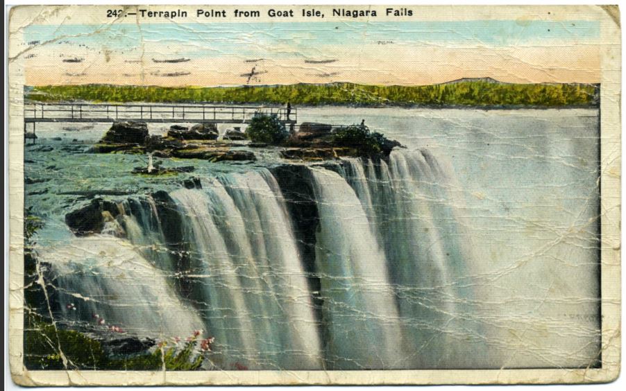 Postcard from Annie to sister Liz from Niagra Falls - front