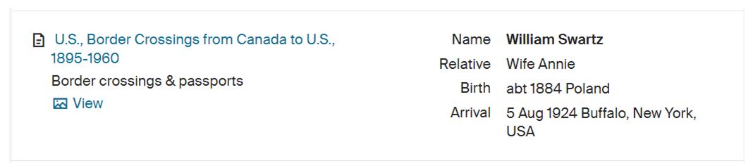 Border crossing details